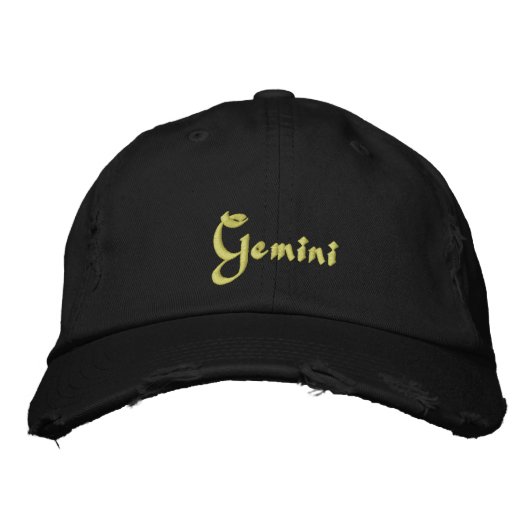 Gemini Zodiac bestickte Hülle / Hat Bestickte Kappe (Vorderseite)
