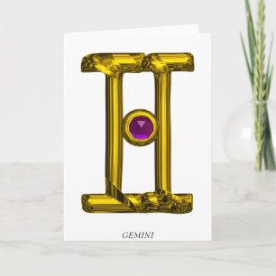 GEMINI Zodiac Birthday Karte