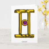 GEMINI Zodiac Birthday Karte (Gelbe Blume)