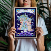 Gemini Zodiac Blue Poster - Versatile und Airy