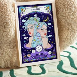 Gemini Zodiac Blue Poster - Versatile und Airy