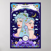 Gemini Zodiac Blue Poster - Versatile und Airy (Vorne)