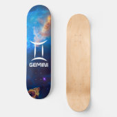 Gemini Zodiac Blue Skateboard (Vorderseite)
