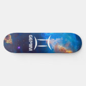 Gemini Zodiac Blue Skateboard (Horizontal)