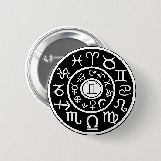 Gemini Zodiac Button (Vorne & Hinten)
