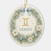 Gemini Zodiac Christmas Ornament – Winter Floral W (Links)