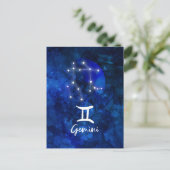 Gemini Zodiac Constellation Blue Galaxy Celestial Postkarte (Stehend Vorderseite)