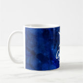 Gemini Zodiac Constellation Blue Galaxy Monogramm Kaffeetasse (Links)