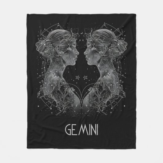 Gemini Zodiac Constellation Fleece Blanket (Vorderseite)