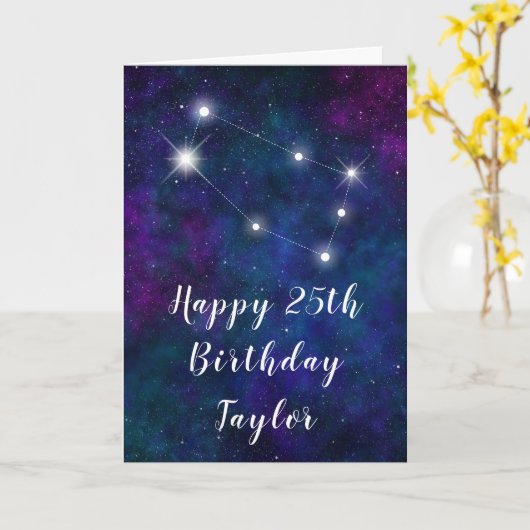 Gemini Zodiac Constellation Happy Birthday Karte (Gelbe Blume)