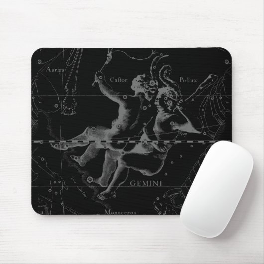 Gemini Zodiac Constellation Hevelius 1690 Mousepad (Mit Mouse)