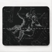 Gemini Zodiac Constellation Hevelius 1690 Mousepad (Vorne)