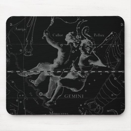 Gemini Zodiac Constellation Hevelius 1690 Mousepad (Vorne)