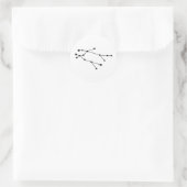 Gemini Zodiac Constellation Moderne Minimal Runder Aufkleber (Tasche)
