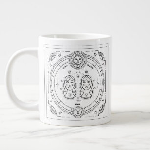 Gemini Zodiac Custom Geburtstags-Tasse Jumbo-Tasse