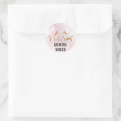 Gemini Zodiac Decal für Astrologie Liebhaber Runder Aufkleber (Tasche)