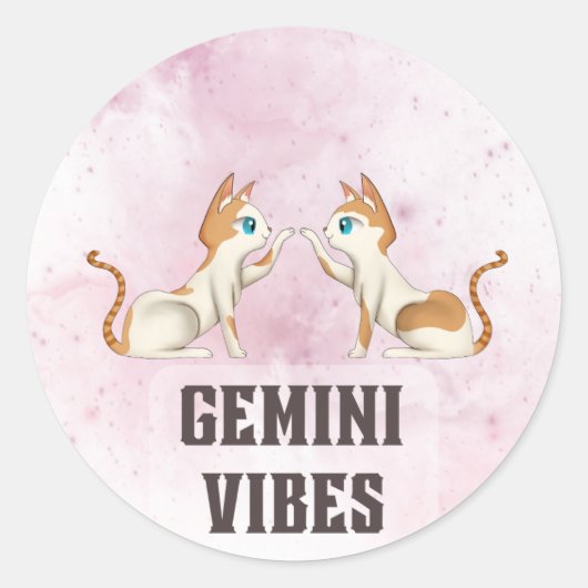 Gemini Zodiac Decal für Astrologie Liebhaber Runder Aufkleber (Vorderseite)