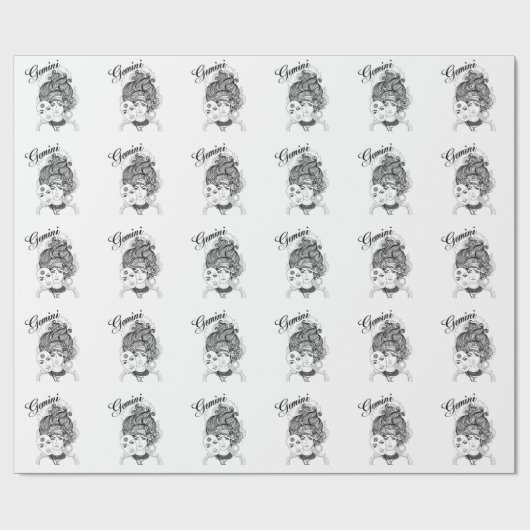 Gemini Zodiac Design Geschenkpapier (Flach)