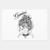 Gemini Zodiac Design Geschenkpapier Set (Vorderseite 3)