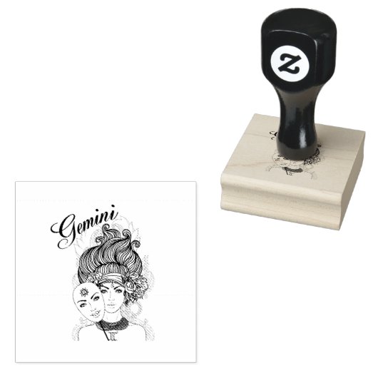Gemini Zodiac Design Gummistempel (Stempel)