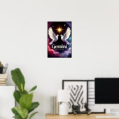 Gemini Zodiac Doves in Harmonie Poster (Heimbüro)