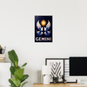 Gemini Zodiac Doves in Harmonie Poster (Heimbüro)