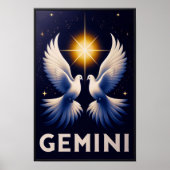 Gemini Zodiac Doves in Harmonie Poster (Vorne)
