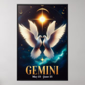 Gemini Zodiac Doves in Harmonie Poster (Vorne)