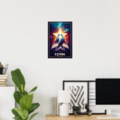 Gemini Zodiac Doves in Harmonie Poster (Heimbüro)