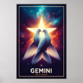Gemini Zodiac Doves in Harmonie Poster (Vorne)