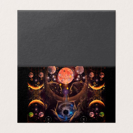 Gemini Zodiac Faltkarte (Außenseite Aufgefaltet)