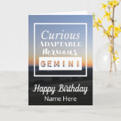 Gemini Zodiac Fun Charakteristika Geburtstag Karte (Gelbe Blume)