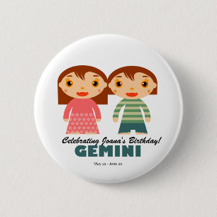 Gemini Zodiac für Kinder Button