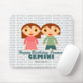 Gemini Zodiac für Kinder Mousepad (Mit Mouse)