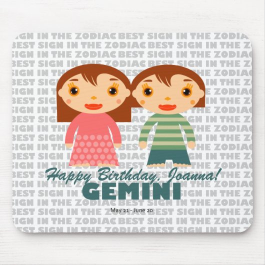Gemini Zodiac für Kinder Mousepad (Vorne)
