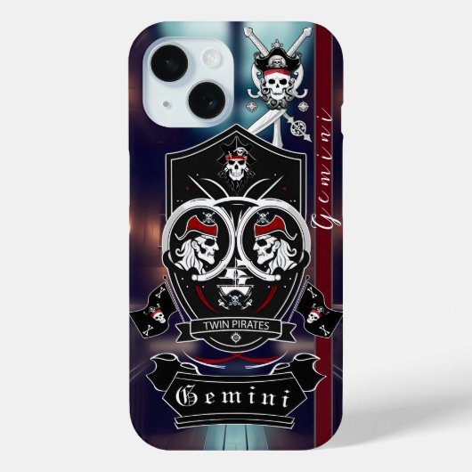 Gemini, zodiac, Geburt, Design, Classic, Pirate Case-Mate iPhone Hülle (Rückseite)