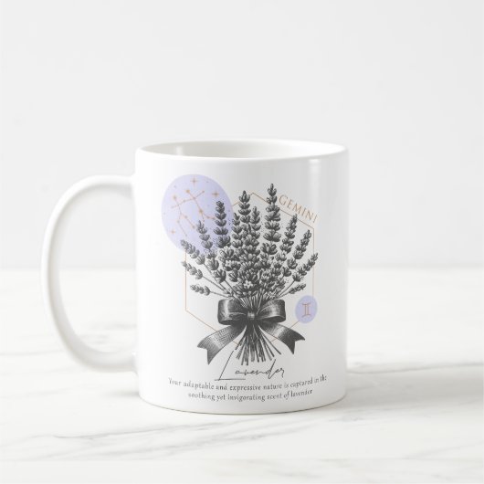Gemini zodiac Geburtsmonat Geburtstag Blume Kaffeetasse (Links)