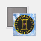 GEMINI/ZODIAC, GEBURTSTAG MAGNET (Vorderseite/Rückseite)