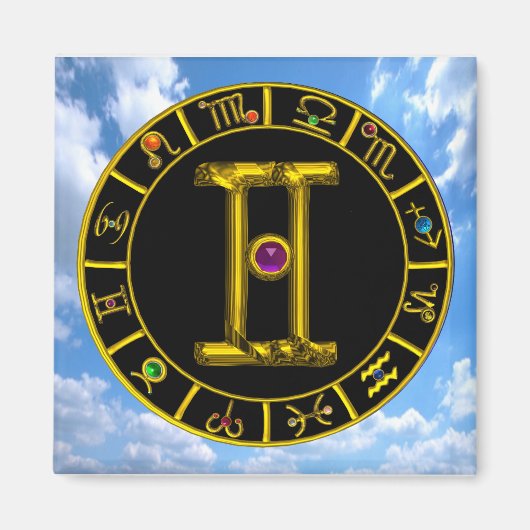 GEMINI/ZODIAC, GEBURTSTAG MAGNET (Vorne)