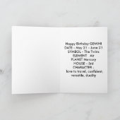 Gemini Zodiac Geburtstagskarte Karte (Innenseite)