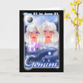 Gemini Zodiac Geburtstagskarte Karte (Gelbe Blume)