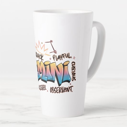 Gemini Zodiac Graffiti Milchtasse (Rechte Ecke)