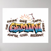 Gemini Zodiac  Graffiti  Poster (Vorne)