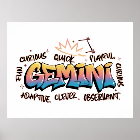 Gemini Zodiac Graffiti Poster (Vorne)