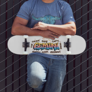 Gemini Zodiac Graffiti Skateboard