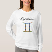 Gemini Zodiac Horoskop Langschläfchen T-Shirt (Vorderseite)