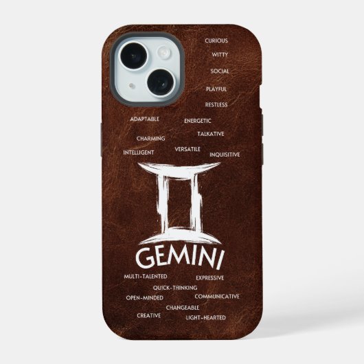 Gemini Zodiac Horoskop Typ iPhone 15 Hülle (Rückseite)