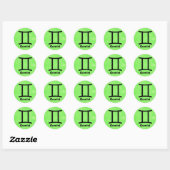 Gemini Zodiac Horoskop Zeichenkleder Green Sticker (Blatt)