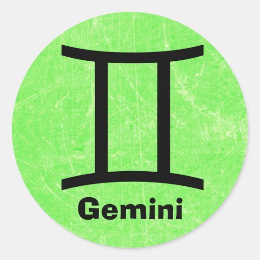 Gemini Zodiac Horoskop Zeichenkleder Green Sticker (Vorderseite)