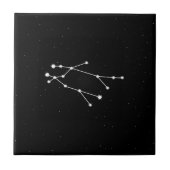 Gemini Zodiac Konstellation Moderne Schwarz & Weiß Fliese (Vorderseite)